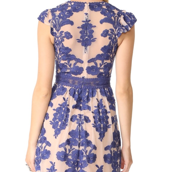For Love & Lemons Blue Short Sleeve Lace Dress - Picture 3 of 4